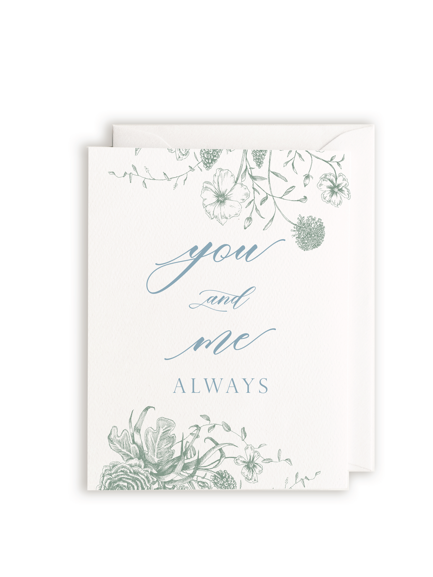 You and Me Always Letterpress Greeting Card