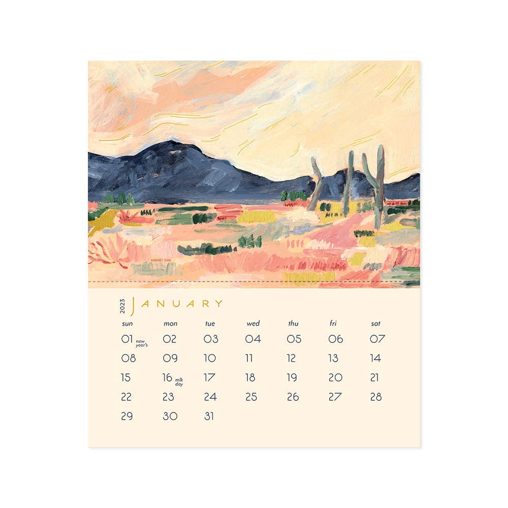 Desert Cactus Seedlings Postcard Calendar