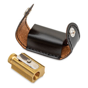 Brass Sharpener with Leather Case