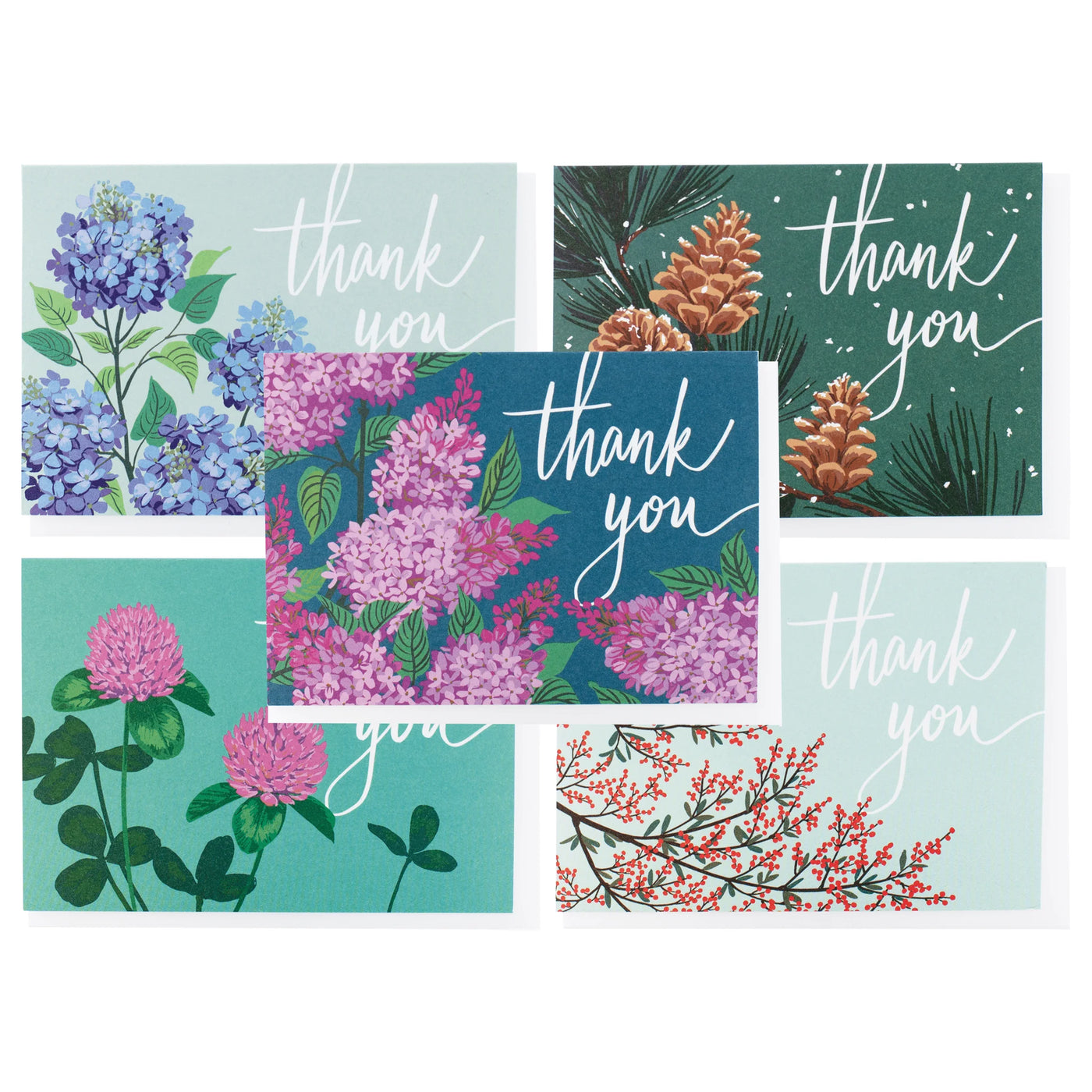 Assorted Flora Thank You Note Card Set