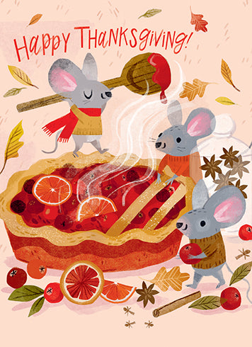 Mice making a pie - Thanksgiving