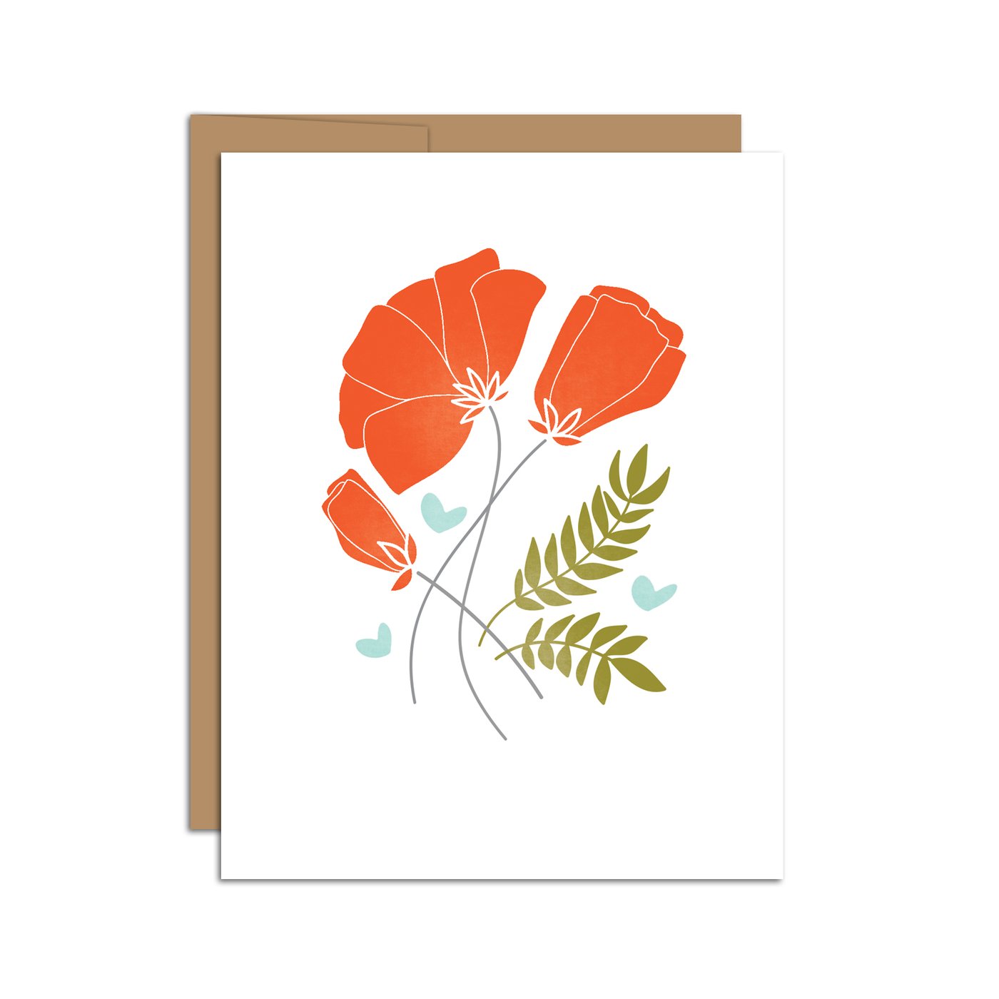 Poppies & Wheat Card