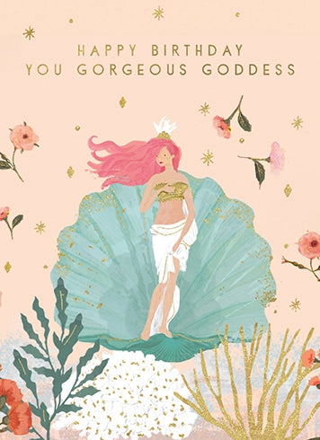Shell Goddess Birthday Card