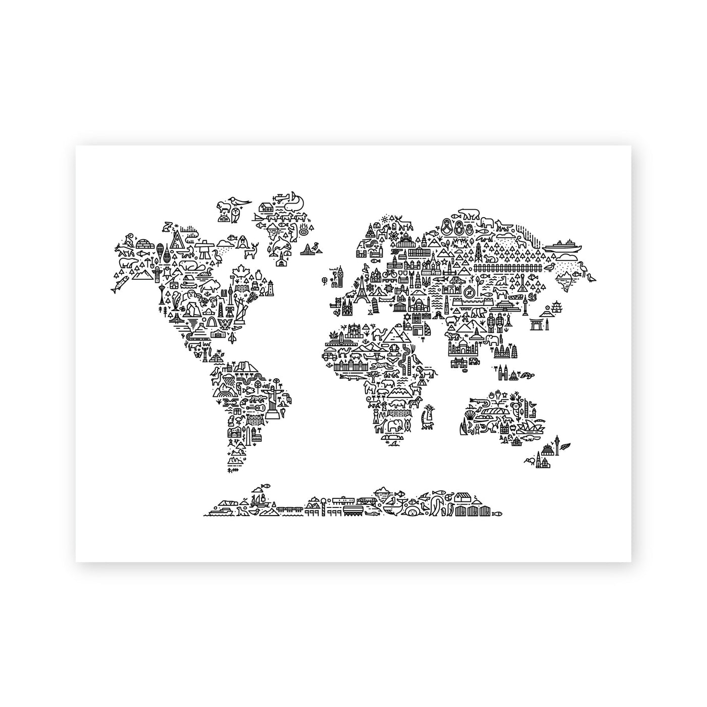 World Map 18x24 Screen Print