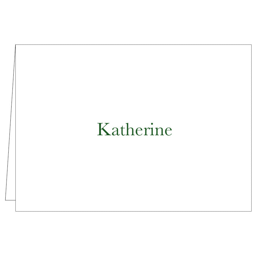 Custom Folded Note with Centered Name - Pearl White