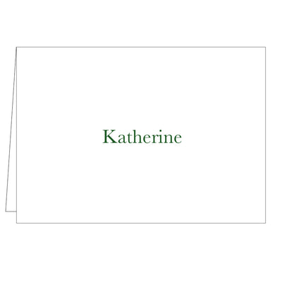 Custom Folded Note with Centered Name - Pearl White