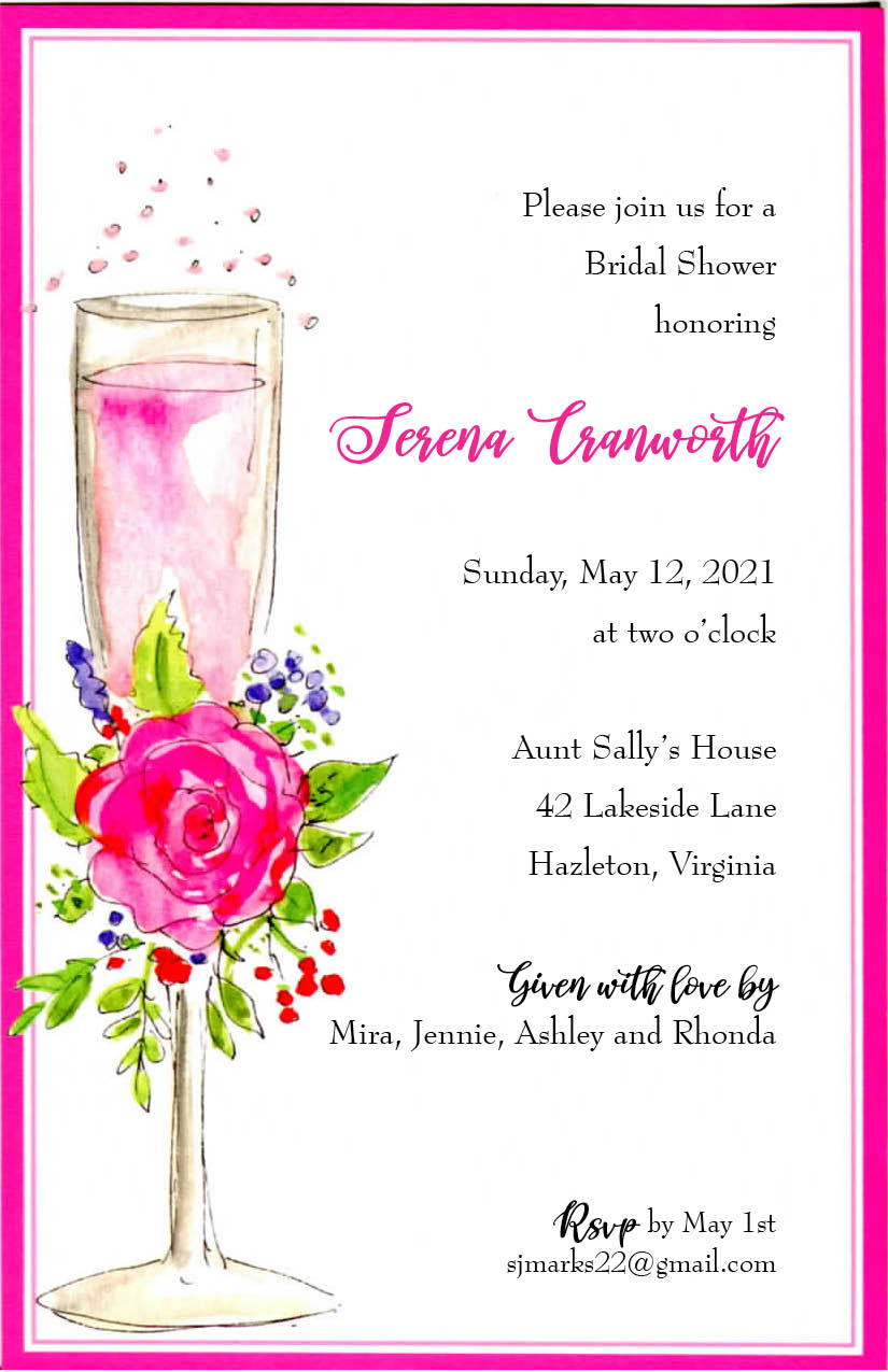 Invitation-Bridal Shower-Pink Champagne