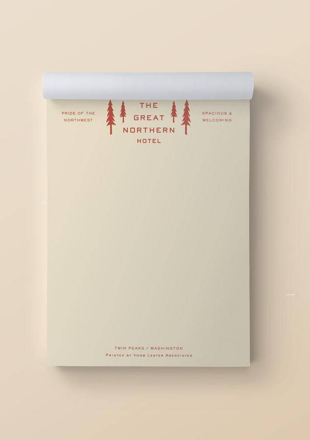 The Great Northern Hotel: Fictional Hotel Notepad Set