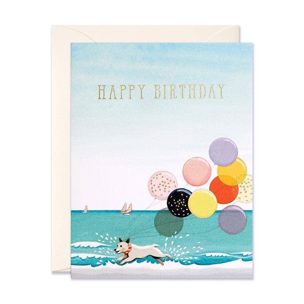 Splashing Dog Birthday Card