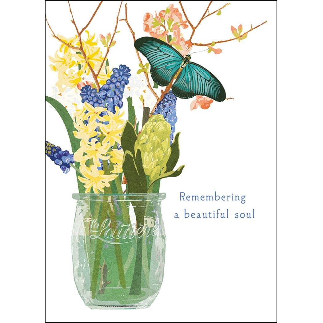 Butterfly Flowers Sympathy Card