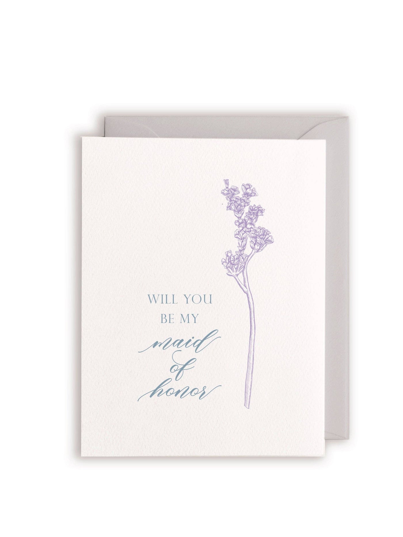 Be My Maid of Honor Letterpress Greeting Card