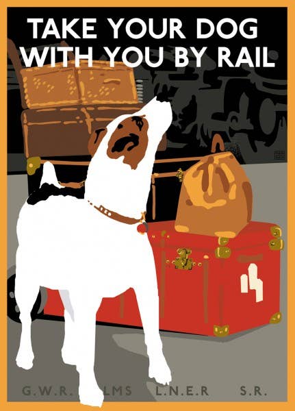 Dog by Rail Luggage Tag