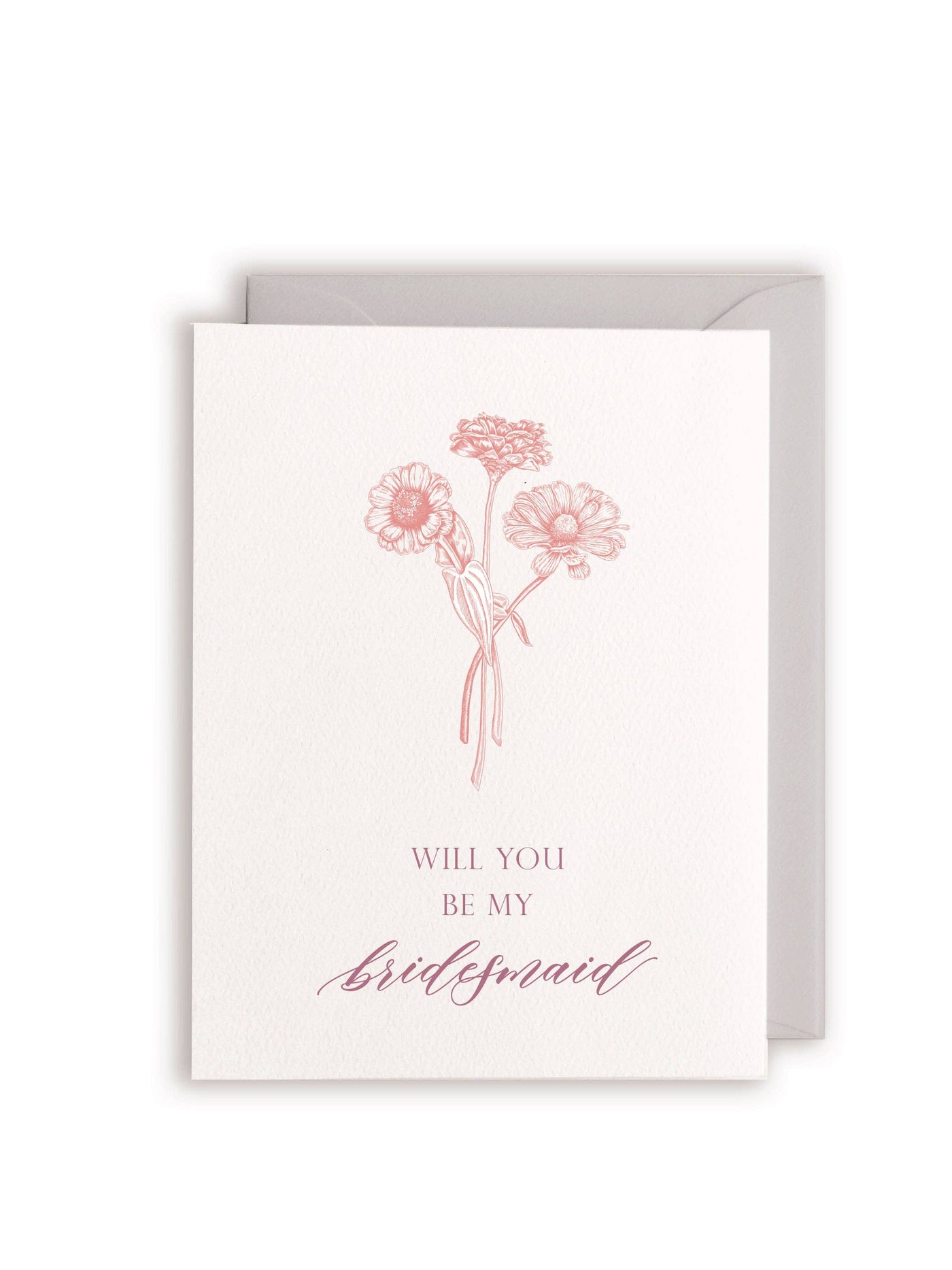 Be My Bridesmaid Letterpress Greeting Card