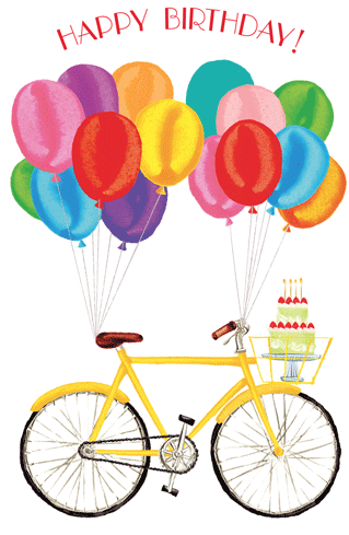 Balloons on a Happy Birthday Bike