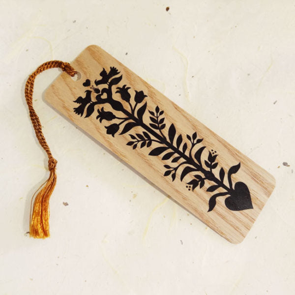 Heart tree bookmark with tassel