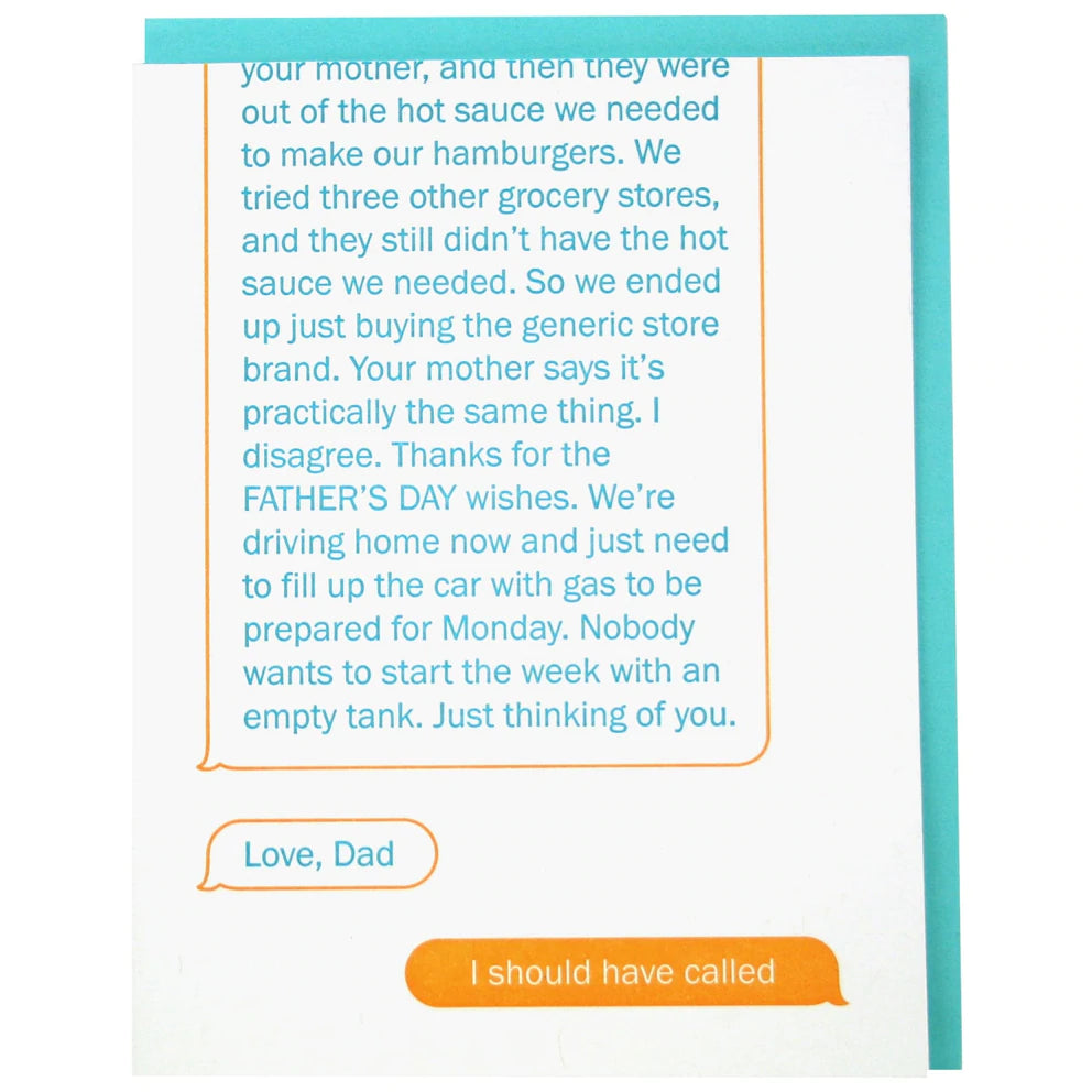 TEXTING DAD FATHER'S DAY CARD