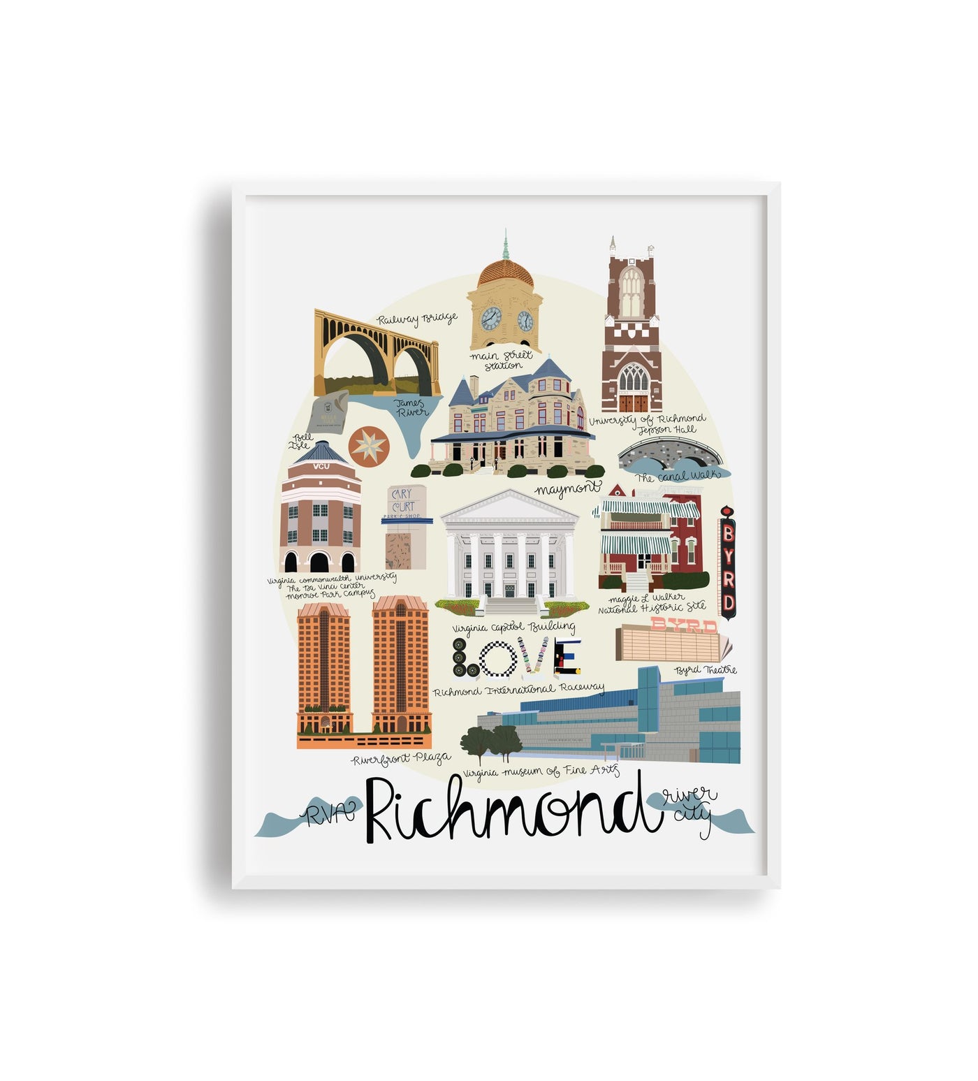 Lane Paper Works - Richmond Virginia Illustrated Print